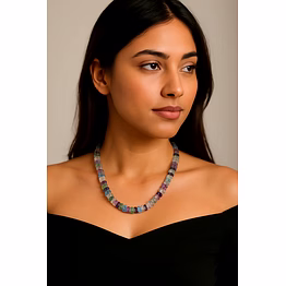 designer & elegant fluorite natural string necklace - gemstones necklace