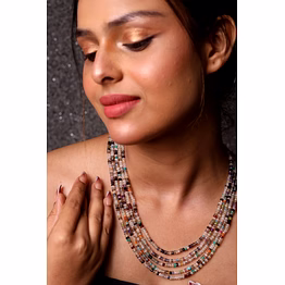designer multicolor natural stones necklace - gemstones necklace