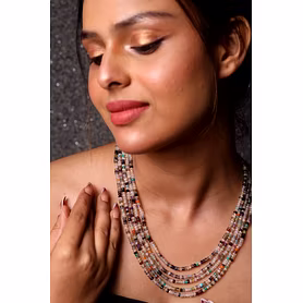 Designer Multicolor Natural stones Necklace - Gemstones Necklace