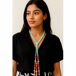 emryn elegant natural green onyx bunch strings necklace - gemstones necklace