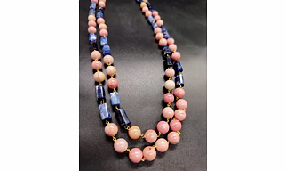 Elevate Rodolite with Lapis Natural gem Stone Necklace - Gemstones Necklace
