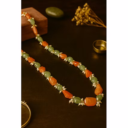 Fiery Orange Coroline Necklace – Handcrafted Carnelian Healing Jewelry - Gemstones Necklace-1