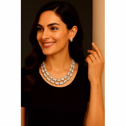 Flat Buraq Pearl Necklace with Gold Spacers | Elegant Natural Jewelry - Gemstones Necklace-12740453