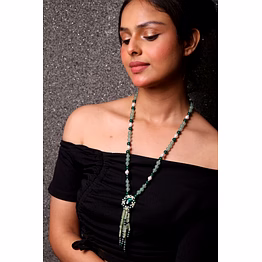 emryn green prehnite with pendant string necklace - gemstones necklace