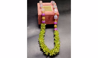 Lustrous Designer Peridot with Tumble Necklace -	Gemstones Necklace