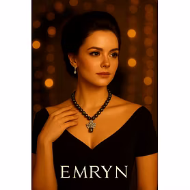 Lustrous Pearl Necklace with Sparkling Crystal Pendant | Handcrafted Elegance by Emryn - Gemstones Necklace
