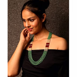 emryn mint green onyx five layer necklace - gemstones necklace