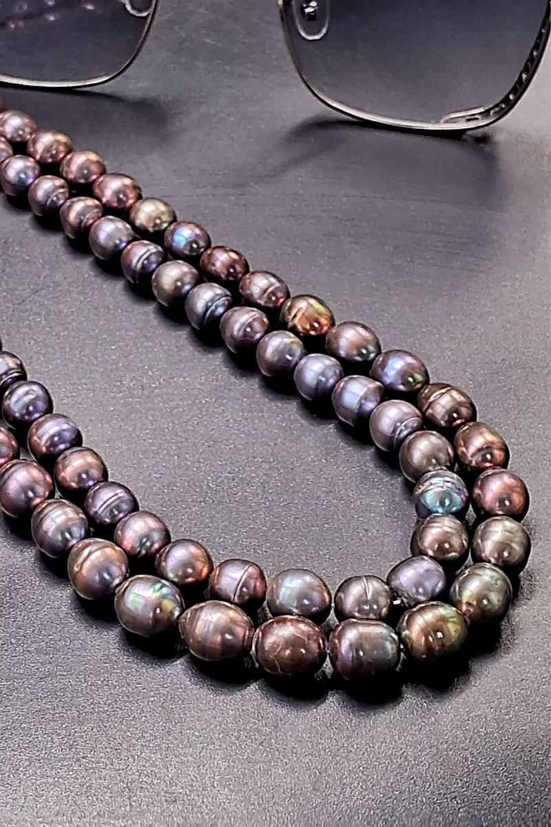 Natural Pearl Gemstone Necklace – Iridescent Beauty by Emryn image 2