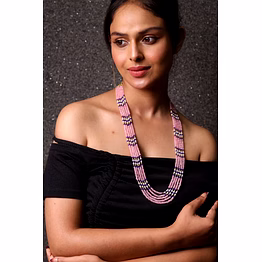 emryn pink onyx layered necklace - gemstones necklace
