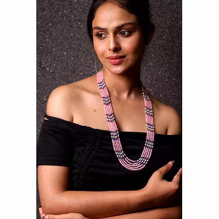 Pink Onyx Layered Necklace - Gemstones Necklace-12744615