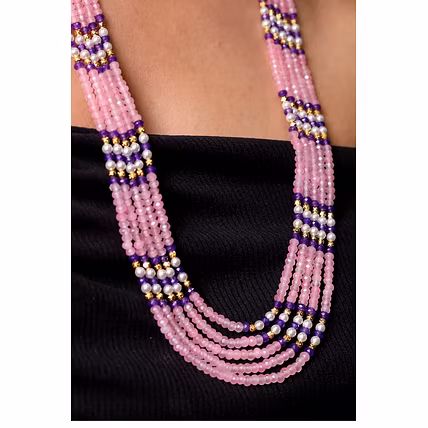Pink Onyx Layered Necklace - Gemstones Necklace-3