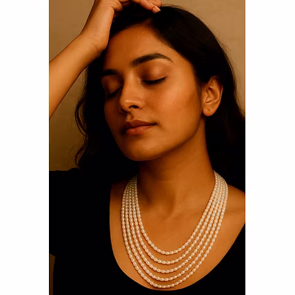 Real Oval Pearl Necklace – Handcrafted Natural Elegance by Emryn - Gemstones Necklace-12744665