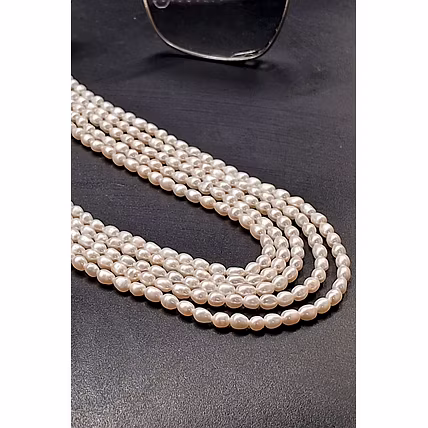 Real Oval Pearl Necklace – Handcrafted Natural Elegance by Emryn - Gemstones Necklace-1