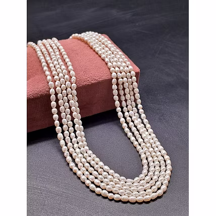 Real Oval Pearl Necklace – Handcrafted Natural Elegance by Emryn - Gemstones Necklace-2