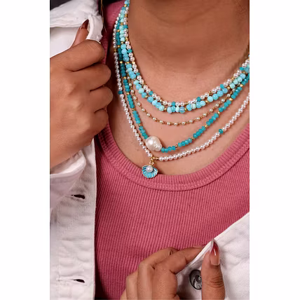 Refreshing vibes Layered Summer Necklace - Gemstones Necklace-1