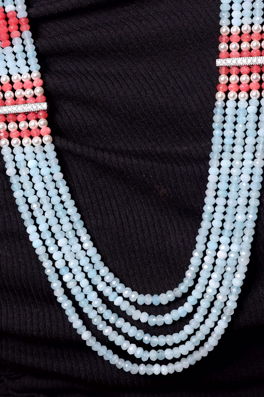 Sky Blue Onyx Beads Necklace - Gemstones Necklace image 3
