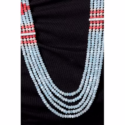 Sky Blue Onyx Beads Necklace - Gemstones Necklace-2