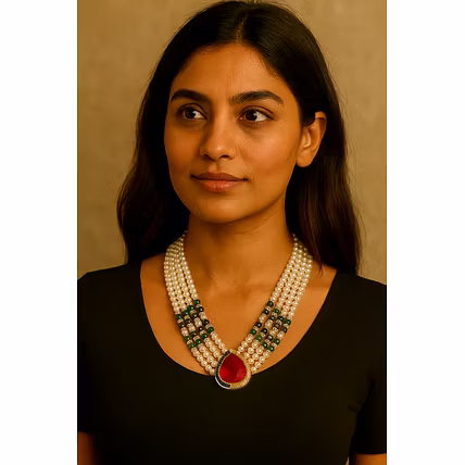 Timeless Elegance: 4mm Pearls with Diamond-Cut Strings Necklace -- Gemstones Necklace-12745529