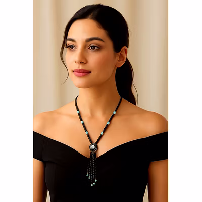 Black Tourmaline Necklace – Spiritual Shielding Gemstone Jewelry for Men &amp; Women --12755881