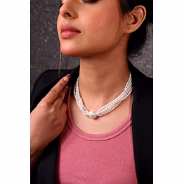 emryn elegant pearl contemporary necklace - gemstone necklace