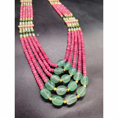 Handcrafted Ruby Onyx Gemstone Necklace by Emryn-1