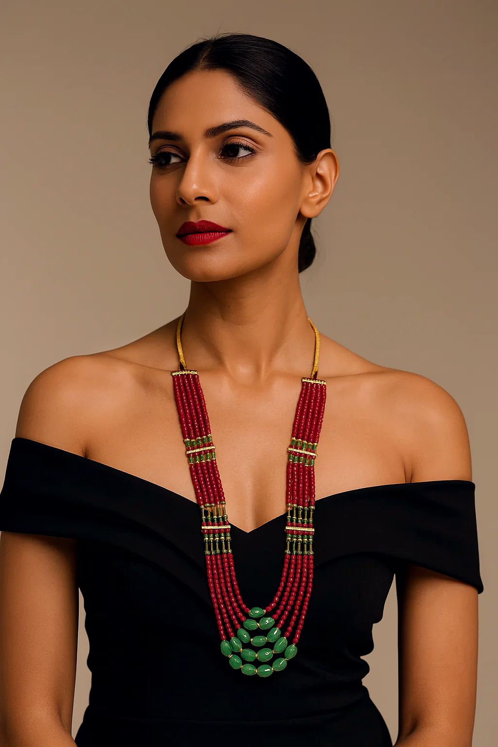 handcrafted ruby onyx gemstone necklace by emryn