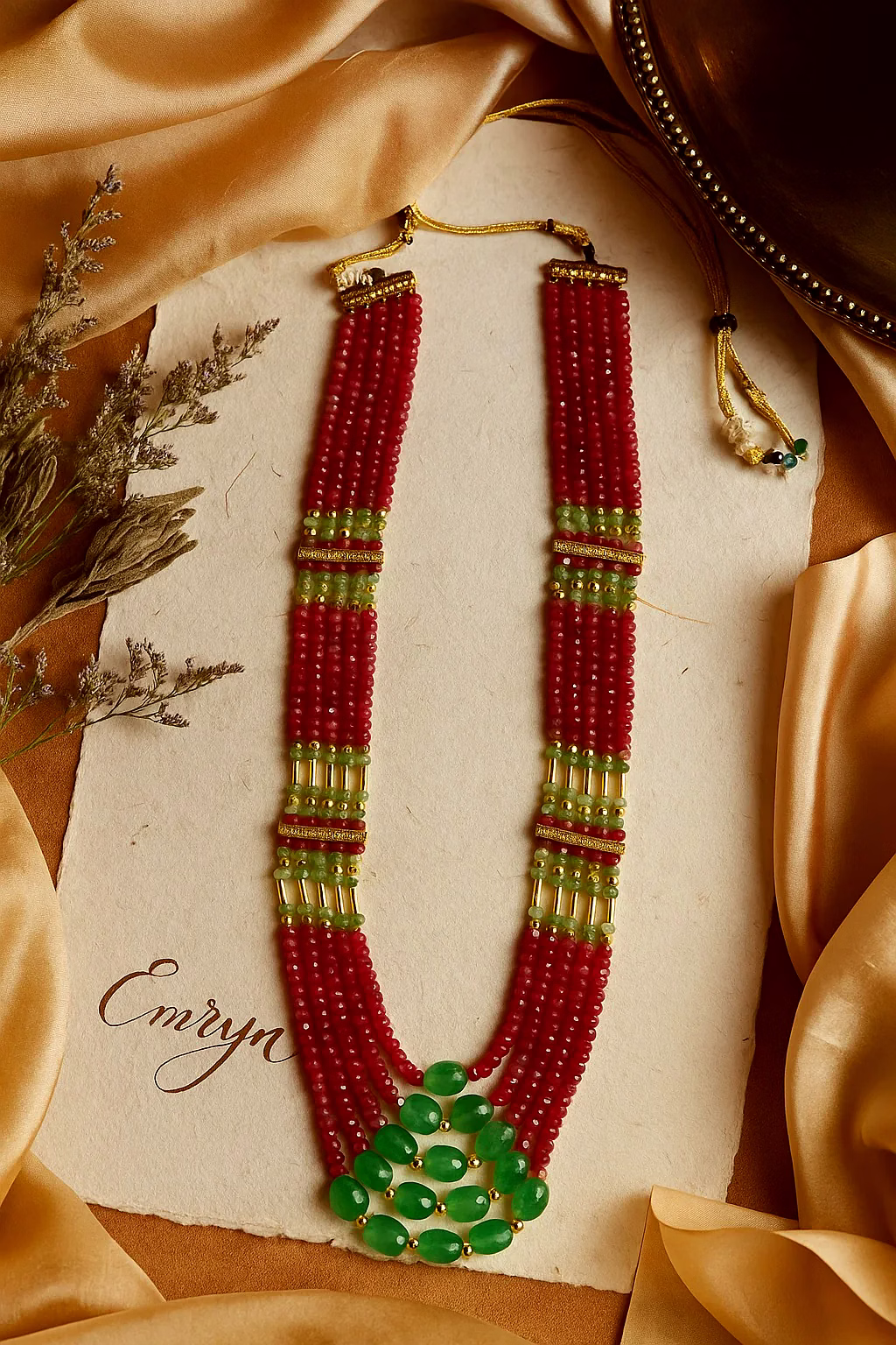 Handcrafted Ruby Onyx Gemstone Necklace by Emryn image 3