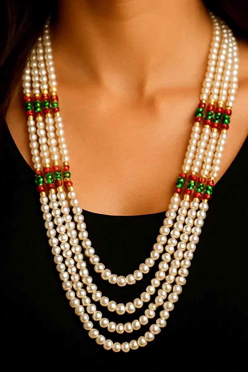 Elegant cultured pearl strings Gemstone necklace by Emryn image 2