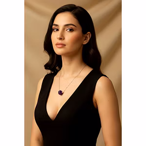 Amethyst Pendant Necklace with Sterling Silver Chain