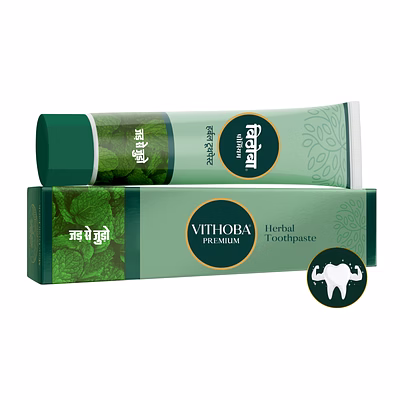 vithoba premium toothpaste 150g | herbal toothpaste for white strong teeth & refreshing breath