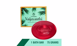 Vithoba Vaijayanthi Handcrafted Saffron Soap Bar | Real Kesar Soap For Blemishfree Soft & Natural Glow | With Goodness Of Turmeric Oil Glycerin & Coconut Oil | 75g |