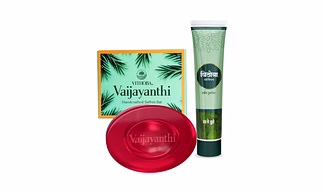 Vithoba Herbal Premium Toothpaste & Vaijayanthi Handcrafted Saffron Soap Bar  Combo Pack - 40g+75g