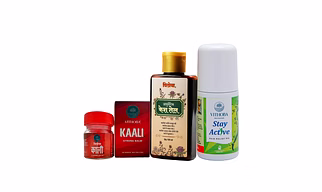 Vithoba Stay Active Pain Relief Roll On Oil  And Vithoba KAALI Strong Balm & Vithoba Ayurvedic Kesh(Hair) Oil 100 ml | 60ml + 10Gram + 100 ml |