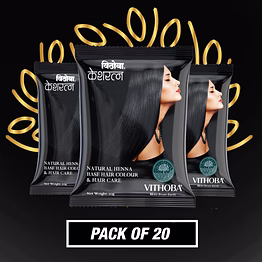vithoba keshratna 100% natural hair color/dye powder | herbal hair color for men & women | full coverage of gray hair | 100% organic & chemical free. (20)