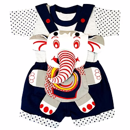 b&n apparel guild designer elephant face boys dungarees
