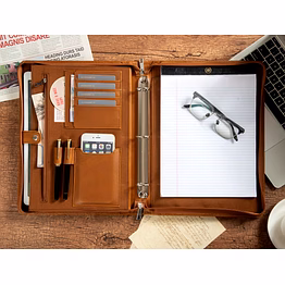 leather ring binder folder
