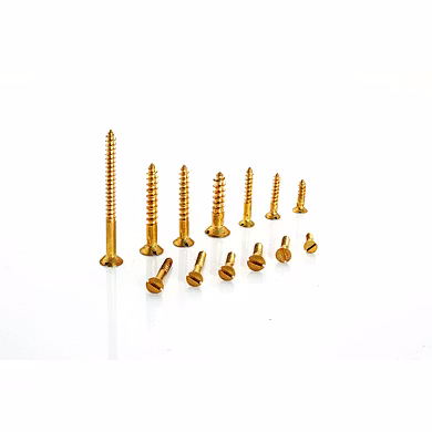 BRASS WOOD SCREW CSK SLOTTED #4X15 MM [DIN 97]-12730591