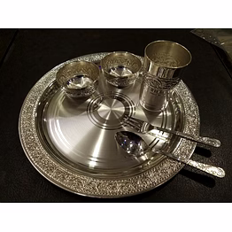 pure silver dinnerware thali set