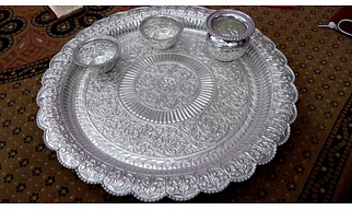 Pure silver Puja thali set