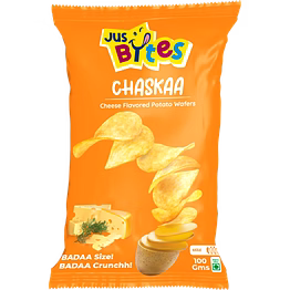 jusbytes cheese potato flavour wafers