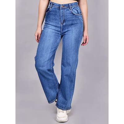 blue flared women jeans