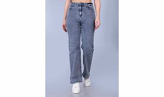 Grey Flared women Jeans
