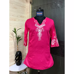 roseglow embroidered kurti