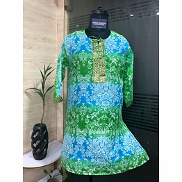 aqualeaf dual-tone kurti