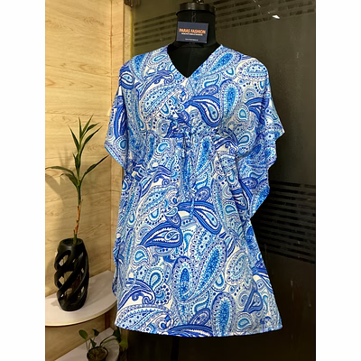 azure bloom printed kaftan
