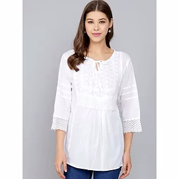 snowlace embroidered top