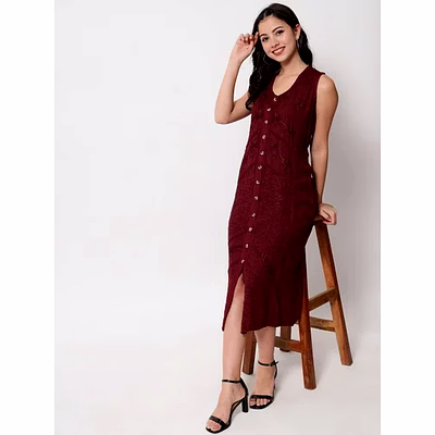 crimson rust acid wash dress