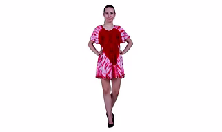 Blush Swirl Umbrella Dress