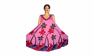TropicWhirl Umbrella Dress
