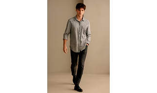 Crinkle Steel Acid Wash Shirt